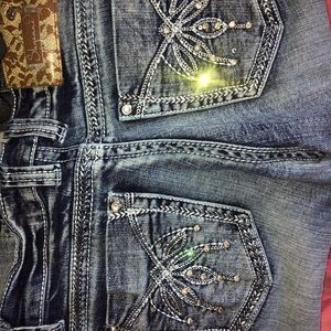 2000s bedazzled low rise jeans